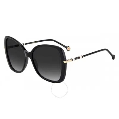 Carolina Herrera Grey Butterfly Ladies Sunglasses Ch 0025/s 0807/9o 58 In Black