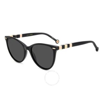 Carolina Herrera Grey Cat Eye Ladies Sunglasses Her 0107/s 0kdx/ir 57 In Black