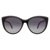 Carolina Herrera Grey Cat Eye Ladies Sunglasses Her 0142/s 0kdx/9o 56 In Black