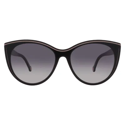 Carolina Herrera Grey Cat Eye Ladies Sunglasses Her 0142/s 0kdx/9o 56 In Black