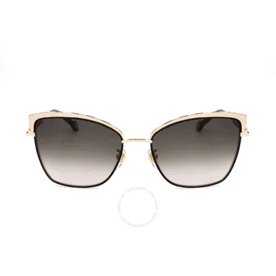 Carolina Herrera Grey Gradient Cat Eye Ladies Sunglasses She189 0327 57 In Gold