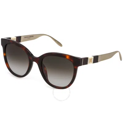 Carolina Herrera Grey Gradient Oval Ladies Sunglasses Shn621m 0l95 52 In Brown