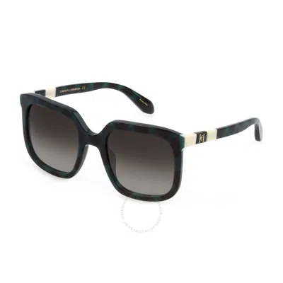 Carolina Herrera Grey Gradient Square Ladies Sunglasses Shn627m 0921 54 In Black
