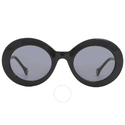 Carolina Herrera Grey Round Ladies Sunglasses Ch 0020/s 0807/ir 51 In Black / Grey