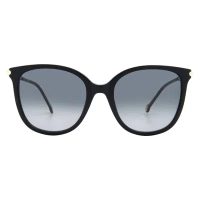 Carolina Herrera Grey Shaded Cat Eye Ladies Sunglasses Ch 0023/s 0807/9o 55 In Black