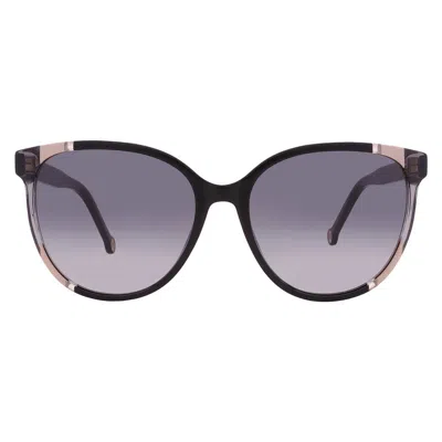 Carolina Herrera Grey Shaded Cat Eye Ladies Sunglasses Ch 0063/s 0kdx/9o 58 In Blue