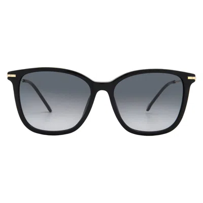 Carolina Herrera Grey Shaded Square Ladies Sunglasses Her 0100/g/s 0807/9o 56 In Black
