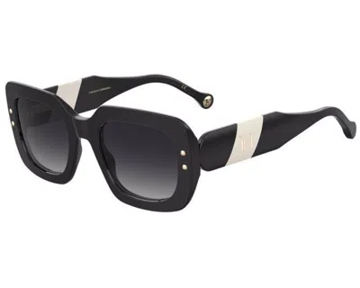 Carolina Herrera Grey Shaded Square Ladies Sunglasses Her 0186/s 080s/9o 52 In ["white","grey","black"]