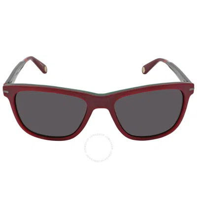 Carolina Herrera Grey Square Ladies Sunglasses She658 T78m 55 In Red   /   Red. / Grey
