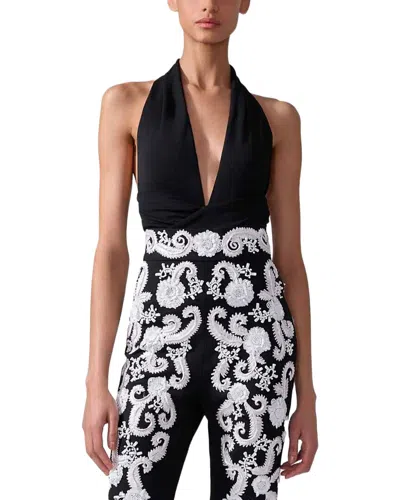 Carolina Herrera Halter Neck Gathered Top In Black