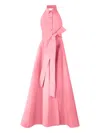 Carolina Herrera Halterneck Sash Gown In Pink