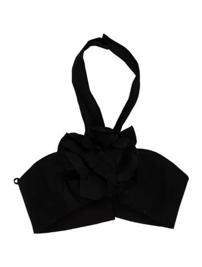 Pre-owned Carolina Herrera Halterneck Sleeveless Crop Top W/ Tags In Black