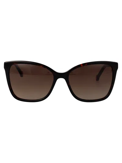 Carolina Herrera Havana Acetate Sunglasses In Black