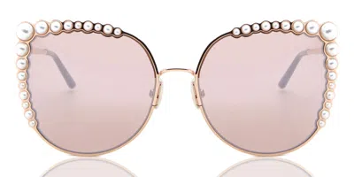 Carolina Herrera Her 0076/s Ddb/2s Women's Sunglasses Gold Size 58 In Pink