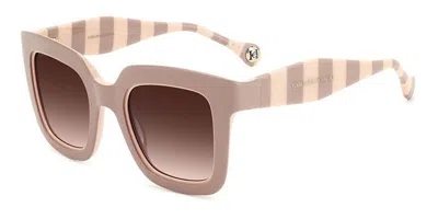 Carolina Herrera Her 0087/s C9n/ha Women's Sunglasses Brown Size 50 In Nude