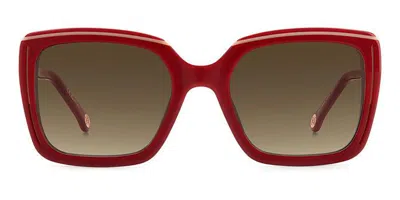 Carolina Herrera Her 0143/g/s Asian Fit R9s/ha Women's Sunglasses Burgundy Size 53 In Red