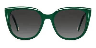 Carolina Herrera Her 0144/s Vqy/ib Women's Sunglasses Green Size 53 In Glitter Green