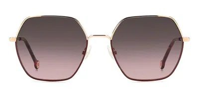 Carolina Herrera Her 0183/s Noa/m2 Women's Sunglasses Gold Size 55 In Brown