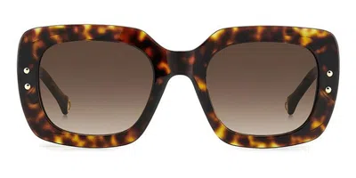 Carolina Herrera Tortoiseshell Square-frame Sunglasses In Brown