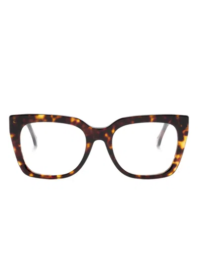 Carolina Herrera Her 0227 Butterfly-frame Glasses In Brown