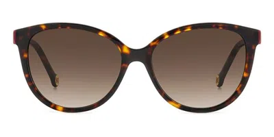 Carolina Herrera Her 0237/s O63/ha Women's Sunglasses Tortoiseshell Size 56 In Brown