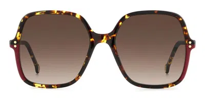 Carolina Herrera Her 0244/s O63/ha Women's Sunglasses Tortoiseshell Size 56 In Brown
