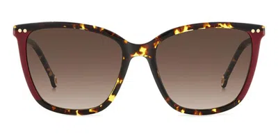 Carolina Herrera Her 0245/s O63/ha Women's Sunglasses Tortoiseshell Size 55 In Brown