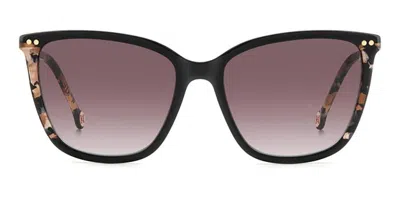 Carolina Herrera Her 0245/s Wr7/3x Women's Sunglasses Black Size 55