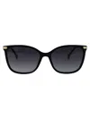 Carolina Herrera 55mm Gradient Rectangular Sunglasses In Black