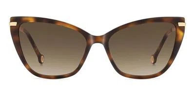 Carolina Herrera Her 0262/s 086/ha Women's Sunglasses Tortoiseshell Size 57 In Brown