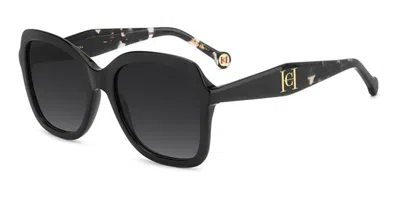 Carolina Herrera Her 0373/s 807/9o Occhiali Da Sole Neri Per Donna In Black