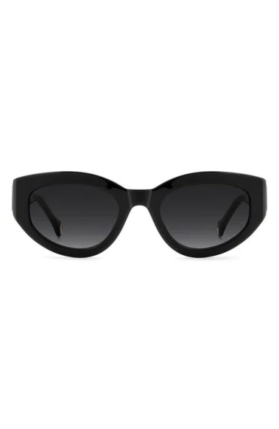 Carolina Herrera Her 52mm Gradient Oval Sunglasses In Black
