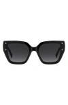 Carolina Herrera Her 53mm Gradient Square Geometric Sunglasses In Black