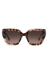 Carolina Herrera Her 53mm Gradient Square Geometric Sunglasses In Brown