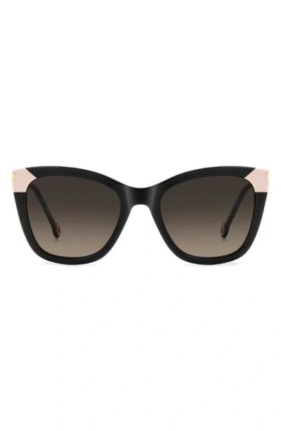 Carolina Herrera Her 54mm Gradient Rectangular Sunglasses In Brown