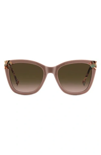 Carolina Herrera Her 54mm Gradient Rectangular Sunglasses In Brown