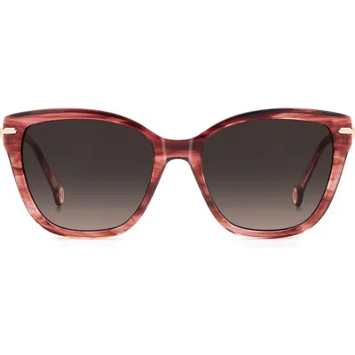 Carolina Herrera Her 55mm Gradient Cat Eye Sunglasses In Red