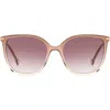 Carolina Herrera Her 55mm Gradient Square Sunglasses