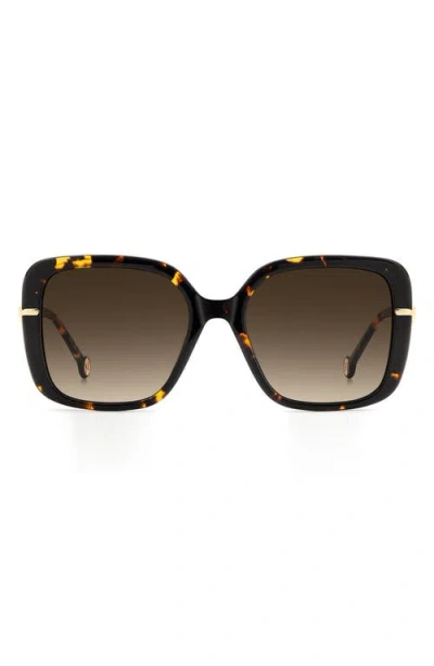 Carolina Herrera Her 55mm Gradient Square Sunglasses In Brown