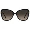 Carolina Herrera Her 56mm Gradient Butterfly Sunglasses In Black