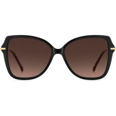 Carolina Herrera Her 56mm Gradient Butterfly Sunglasses In Black