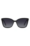 Carolina Herrera Her 56mm Gradient Rectangular Sunglasses In Black
