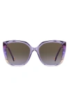 Carolina Herrera Her 57mm Gradient Square Geometric Sunglasses In Gray