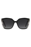 Carolina Herrera Her 57mm Gradient Square Geometric Sunglasses In Black
