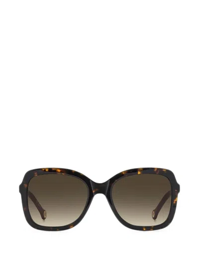 Carolina Herrera Her Square-frame Tortoiseshell-effect Sunglasses In Brown