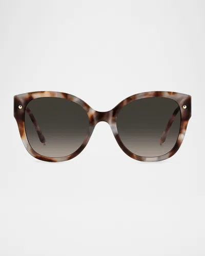 Carolina Herrera Her318 Square Acetate Sunglasses In Light Havana/brown Sf
