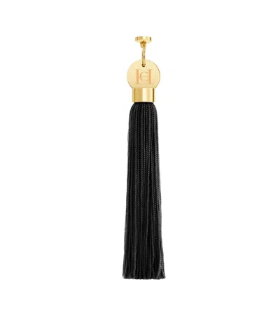 Carolina Herrera Herrera Lipstick Case Tassel Charm In Black