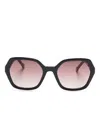 Carolina Herrera Hexagonal-frame Sunglasses In 黑色