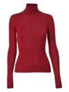 Carolina Herrera Turtleneck Virgin Wool And Silk Sweater In Red