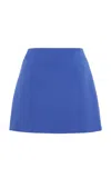 Carolina Herrera High-rise Bi-stretch Wool Tailored  Skirt In Blue